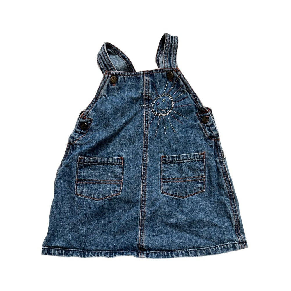 Osh Kosh B’Gosh Denim Dress Rainbow Sun Toddler Girl Kids Sz 24 mos Vtg
